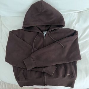 ARITZIA COZY FLEECE BOYFRIEND BOXY ZIP HOODIE
